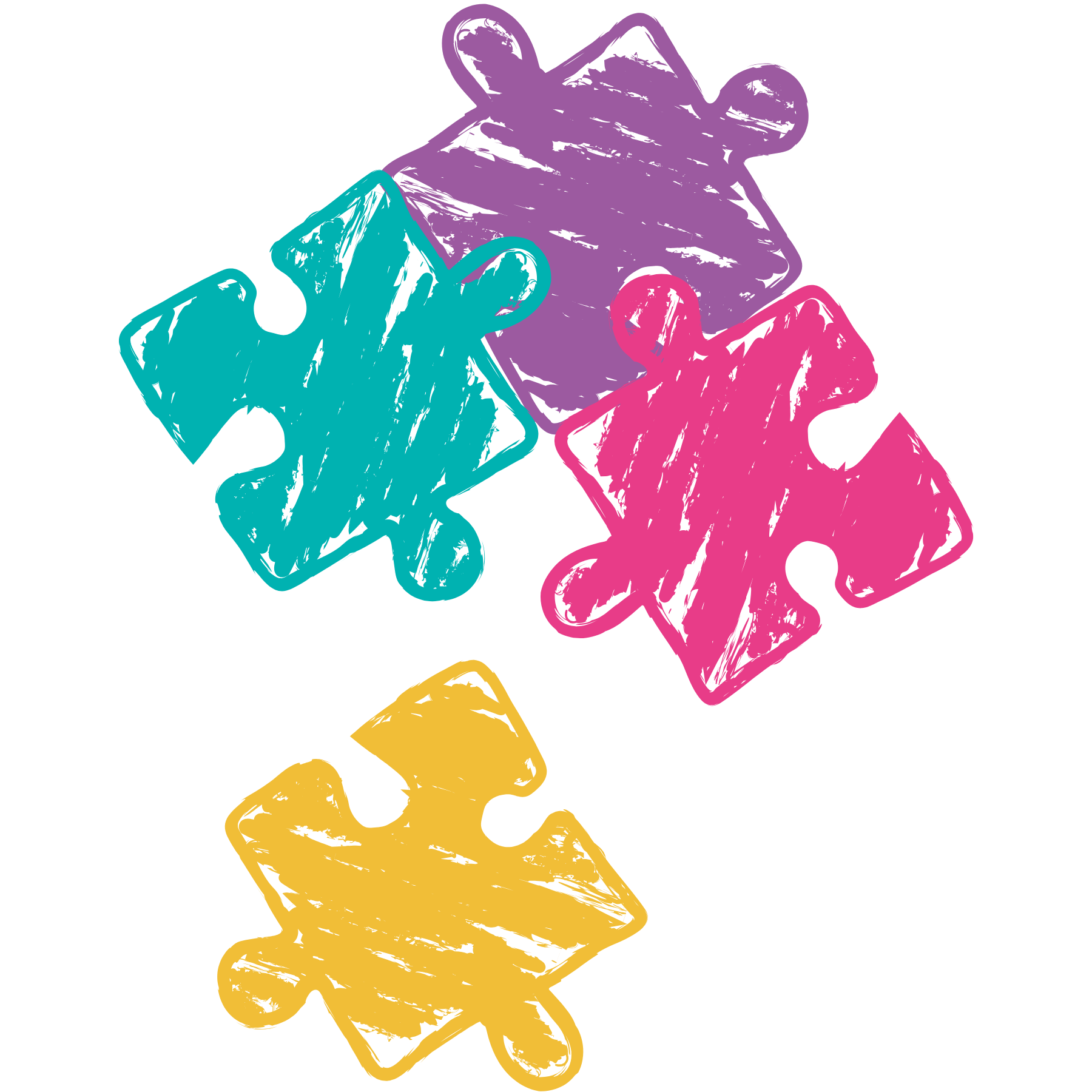 Conjunt de 4 peces de puzzle que representa l'animació infantil