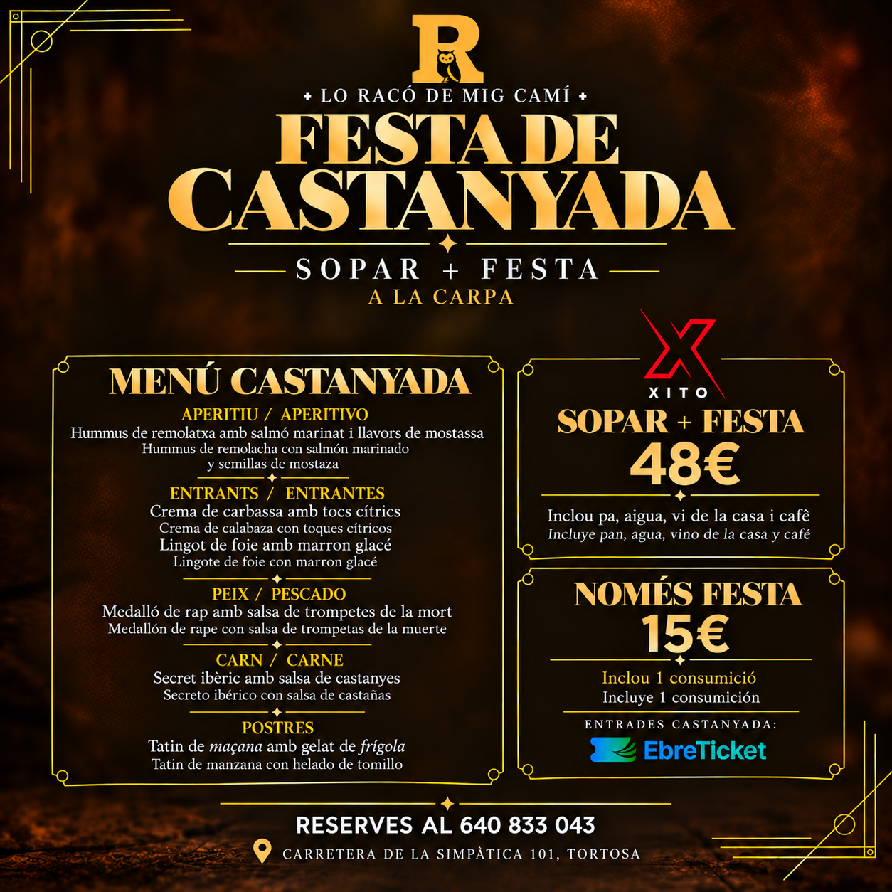 Festa de castanyada a Tortosa a Lo Racó de Mig Camí